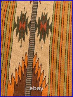 Vintage Navajo Handwoven Beautiful Native American Rug Carpet 57.8x28.3 In