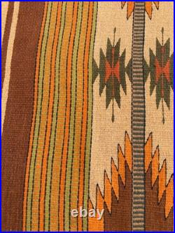 Vintage Navajo Handwoven Beautiful Native American Rug Carpet 57.8x28.3 In