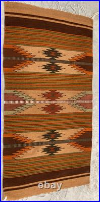 Vintage Navajo Handwoven Beautiful Native American Rug Carpet 57.8x28.3 In