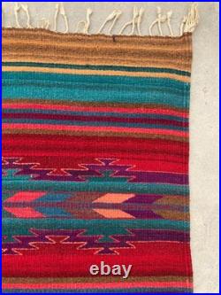 Vintage Navajo Handwoven Beautiful Native American Rug Carpet 57.8x30.3 In