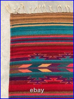 Vintage Navajo Handwoven Beautiful Native American Rug Carpet 57.8x30.3 In