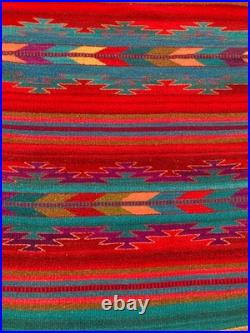 Vintage Navajo Handwoven Beautiful Native American Rug Carpet 57.8x30.3 In