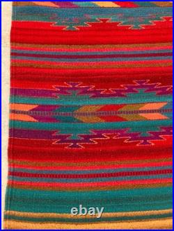 Vintage Navajo Handwoven Beautiful Native American Rug Carpet 57.8x30.3 In