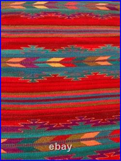 Vintage Navajo Handwoven Beautiful Native American Rug Carpet 57.8x30.3 In