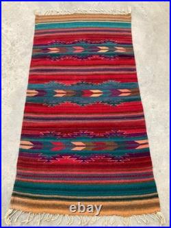 Vintage Navajo Handwoven Beautiful Native American Rug Carpet 57.8x30.3 In