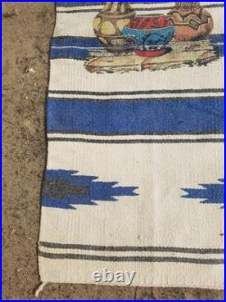 Vintage Navajo Handwoven Beautiful Native American Rug Carpet 58.2x27.5 In
