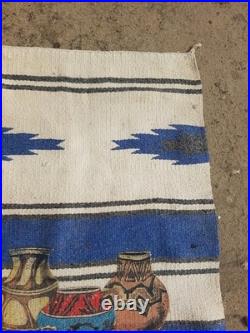 Vintage Navajo Handwoven Beautiful Native American Rug Carpet 58.2x27.5 In