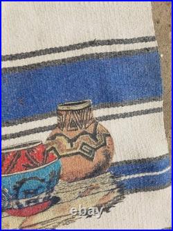 Vintage Navajo Handwoven Beautiful Native American Rug Carpet 58.2x27.5 In