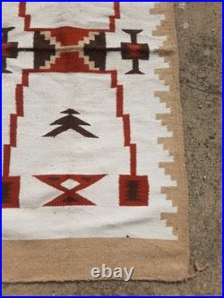 Vintage Navajo Handwoven Beautiful Native American Rug Carpet 60.6x30.3 In