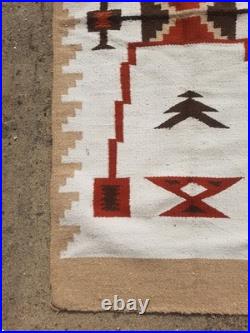 Vintage Navajo Handwoven Beautiful Native American Rug Carpet 60.6x30.3 In