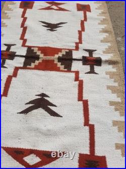 Vintage Navajo Handwoven Beautiful Native American Rug Carpet 60.6x30.3 In