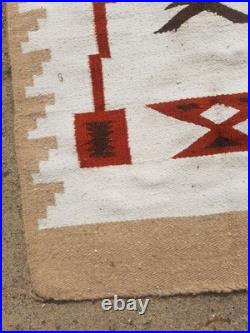 Vintage Navajo Handwoven Beautiful Native American Rug Carpet 60.6x30.3 In