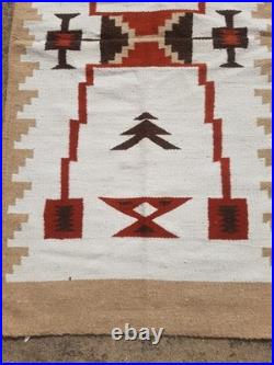 Vintage Navajo Handwoven Beautiful Native American Rug Carpet 60.6x30.3 In