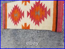 Vintage Navajo Handwoven Beautiful Native American wool Rug Carpet 35.1x16.5 In