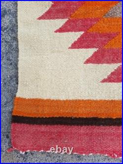 Vintage Navajo Handwoven Beautiful Native American wool Rug Carpet 35.1x16.5 In