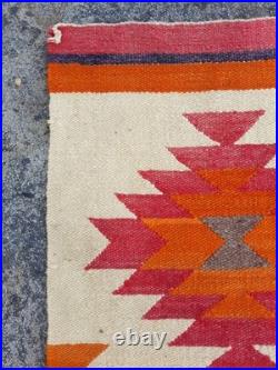 Vintage Navajo Handwoven Beautiful Native American wool Rug Carpet 35.1x16.5 In