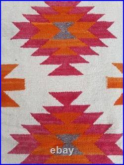 Vintage Navajo Handwoven Beautiful Native American wool Rug Carpet 35.1x16.5 In