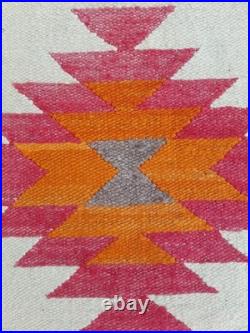 Vintage Navajo Handwoven Beautiful Native American wool Rug Carpet 35.1x16.5 In