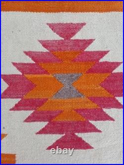Vintage Navajo Handwoven Beautiful Native American wool Rug Carpet 35.1x16.5 In
