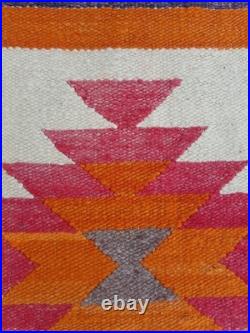 Vintage Navajo Handwoven Beautiful Native American wool Rug Carpet 35.1x16.5 In