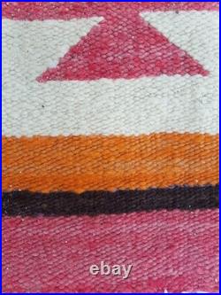 Vintage Navajo Handwoven Beautiful Native American wool Rug Carpet 35.1x16.5 In