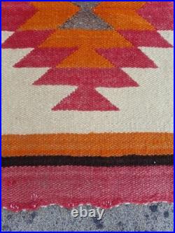 Vintage Navajo Handwoven Beautiful Native American wool Rug Carpet 35.1x16.5 In