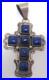 Vintage Navajo J Linkin Lapis Sterling Silver Fancy Cross