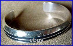 Vintage Navajo Johnny Mike Begay Native American Sterling Silver Cuff Bracelet