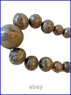 Vintage Navajo Long Cone Sterling Silver Handmade Necklace