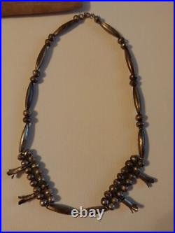 Vintage Navajo Mellon and Blossom Bead Silver Necklace Native American Jewelry Vintage Navajo Mellon and Blossom Bead Silver Necklace Native American Jewelry