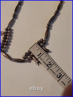 Vintage Navajo Mellon and Blossom Bead Silver Necklace Native American Jewelry