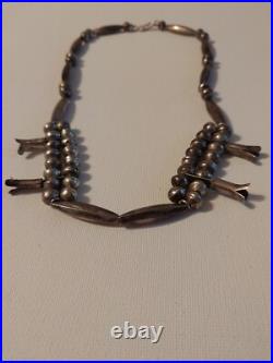 Vintage Navajo Mellon and Blossom Bead Silver Necklace Native American Jewelry Vintage Navajo Mellon and Blossom Bead Silver Necklace Native American Jewelry