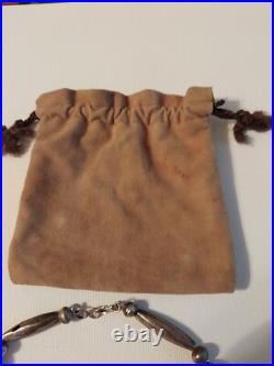 Vintage Navajo Mellon and Blossom Bead Silver Necklace Native American Jewelry