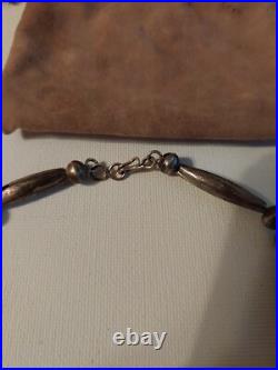 Vintage Navajo Mellon and Blossom Bead Silver Necklace Native American Jewelry