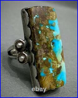 Vintage Navajo Native American Sterling Silver Persian Turquoise Ring GORGEOUS