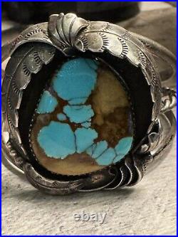 Vintage Navajo Native American Sterling Silver Royston Turquoise Cuff Bracelet