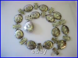 Vintage Navajo Native American Sterling Silver Stamped Concho Chain Belt 62.1 GR