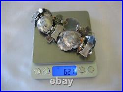 Vintage Navajo Native American Sterling Silver Stamped Concho Chain Belt 62.1 GR