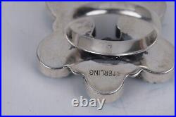 Vintage Navajo Native American Sterling Silver Turquoise Cluster Ring Size 9