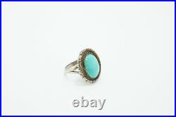 Vintage Navajo Native American Sterling Silver Turquoise Ring, Benson Yazzie