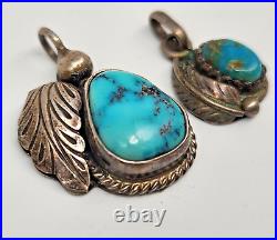 Vintage Navajo Native American Turquoise and Sterling Silver Pendants