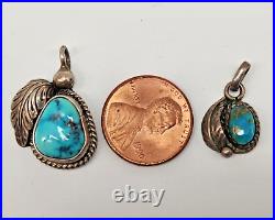 Vintage Navajo Native American Turquoise and Sterling Silver Pendants