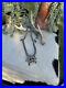 Vintage Navajo Pearl Coral Turquoise Inlay Sunface Necklace 20