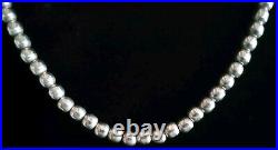 Vintage Navajo Pearls Bench Made Native American. 925 Sterling Silver Necklace