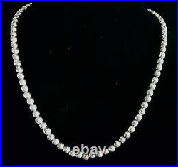 Vintage Navajo Pearls Bench Made Native American. 925 Sterling Silver Necklace