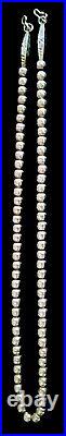 Vintage Navajo Pearls Bench Made Native American. 925 Sterling Silver Necklace