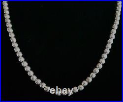 Vintage Navajo Pearls Bench Made Native American. 925 Sterling Silver Necklace