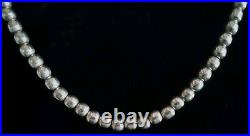 Vintage Navajo Pearls Bench Made Native American. 925 Sterling Silver Necklace