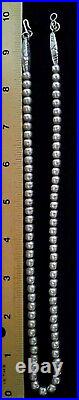 Vintage Navajo Pearls Bench Made Native American. 925 Sterling Silver Necklace