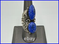 Vintage Navajo Peterson Johnson Sterling Silver Blue Lapis Native American Ring